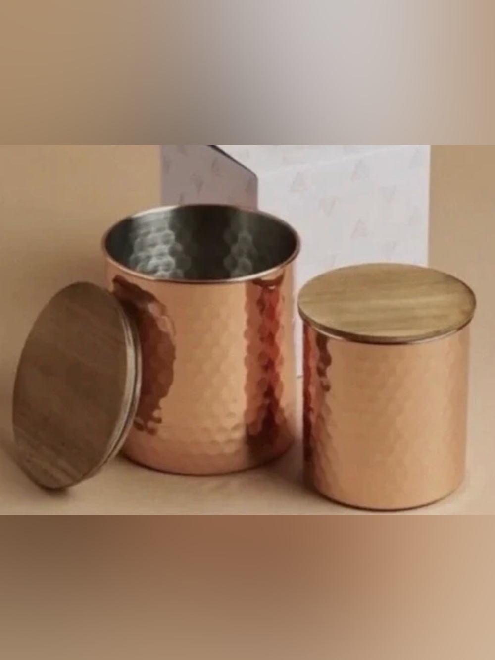 Uncommon James Hammered Copper Canister Set